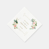 Trouw met bloemen in bloswit en goudglitter servet (Hoek)