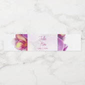 Trouw met bloemige orchideeën waterfles etiket (Enkel label)