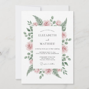 Trouw met Blush Roze Serene Varens Kaart