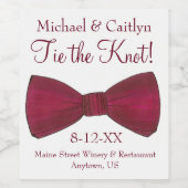 Trouw met de Knoop Strikdas Trouw Verlovingsfeest Wijn Etiket (Enkel label)