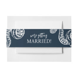 Trouw met de marine-nautische octopus uitnodigingen wikkel