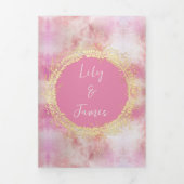 Trouw met een Whimsical Roze Sfeer Drieluik Uitnodiging (Cover)