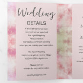 Trouw met een Whimsical Roze Sfeer Drieluik Uitnodiging (Binnenzijde eerst)