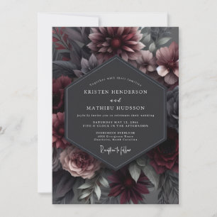 Trouw met Garnet Somber Bloom Kaart