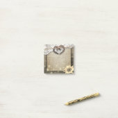 Trouw met Koppel Hoefijzer Hart Kantwerk Zonnebloe Post-it® Notes (Op bureau)