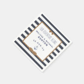 Trouw met marineblauwe en witte streep zeevaartkno servet (Hoek)