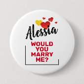 Trouw met me ronde button 7,6 cm (Voorkant)