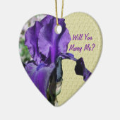Trouw met mij Paarse iris Verloving Ornament (Links)