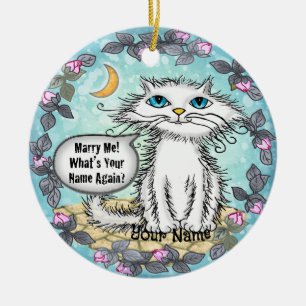 Trouw met mij Scraggles Kat Keramisch Ornament