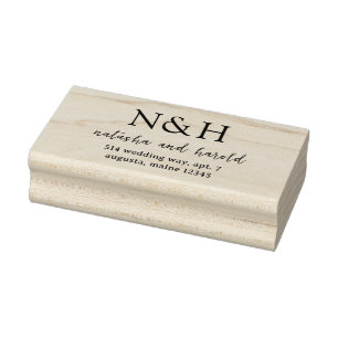 Trouw met moderne hoofdlettermonogram rubberstempel