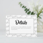 Trouw met moderne script typografie informatiekaartje (Staand voorkant)