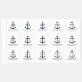 Trouw met Nautisch Marineblauw Anker Labels (Vel)