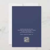 Trouw met nautische marineblauwe anker touw QR-cod Kaart (Achterkant)