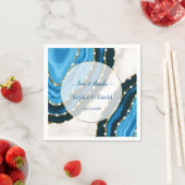 Trouw met Navy Blauwe Waterverf Agate Parels Servet (Insitu)