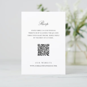 Trouw met oude geld zwart-wit klassieke QR-code RSVP Kaartje