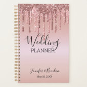 Trouw met Roze Glitterdruppels Planner (Voorkant)