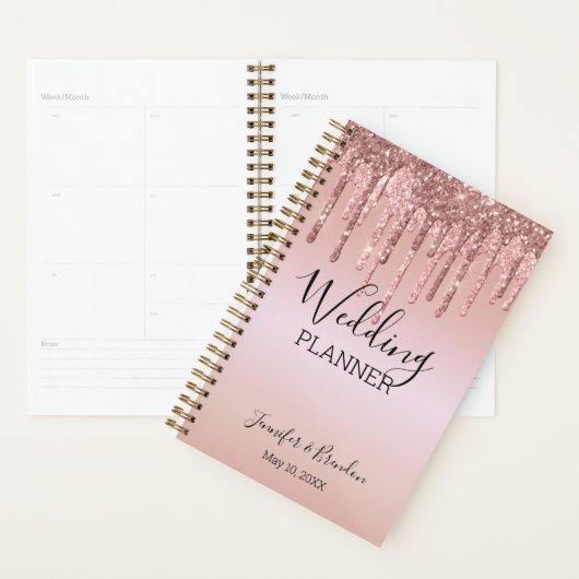 Trouw met Roze Glitterdruppels Planner (Display)
