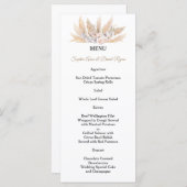 Trouw met Rozen Wit Orchidee Pampas Gras Menu (Voorkant / Achterkant)