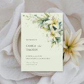 Trouw met saliegroene lelietje-van-dalen bloemmoti kaart