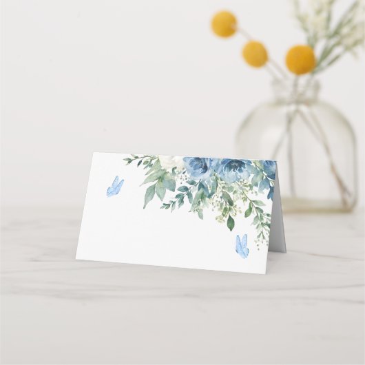 Trouw met stoffig blauwe bloemen (Voorkant)