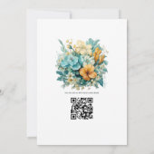 Trouw met Turquoise en Patina Bloemen Kaart (Achterkant)