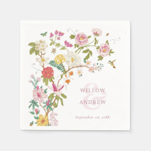 Trouw met Vintage Bloemen Servet