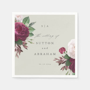 Trouw met vintage bloemen servet