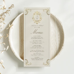 Trouw met vintage gouden barok menu