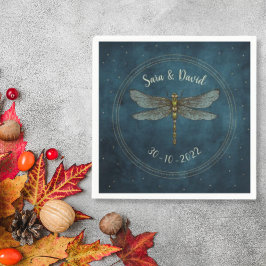 Trouw met vintage teal donkere gotische mystieke l servet