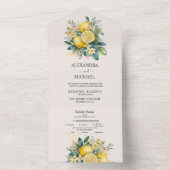 Trouw met vintage waterverf zomer citrus all in one uitnodiging (Binnen)