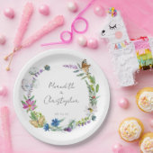 Trouw met vlinders in het wild papieren bordje (Feest)