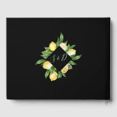 Trouw met waterverf citroen tropisch gastenboek (Achterkant)