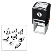 Trouw met Zwarte en Witte Vlinders Zelfinktende Stempel (In situ)