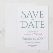 Trouw Minimalistische Moderne Chic Save The Date (Voorkant / Achterkant)