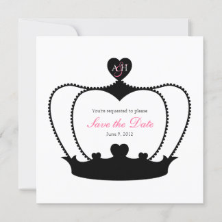 Trouw Monogram B&W Save the Date Aankondiging