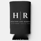 Trouw Monogram Cadeau Voor Gast Bier Sleeve (Voorkant)