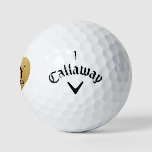 Trouw Monogram Eerste Letter Datum Gouden Hart Golfballen (Logo)