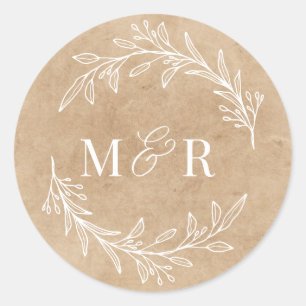 Trouw Monogram Envelopstickers Trouw  Ronde Sticker