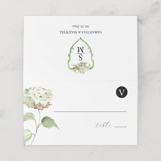 Trouw Monogram Hortensia Escortkaarten (Buitenkant ongevouwen)