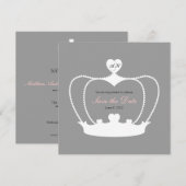 Trouw Monogram Save the Date Aankondiging (Voorkant / Achterkant)