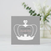 Trouw Monogram Save the Date Aankondiging (Staand voorkant)