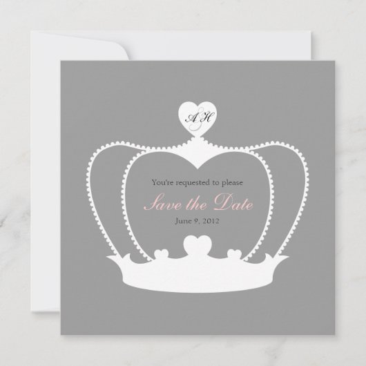 Trouw Monogram Save the Date Aankondiging (Voorkant)