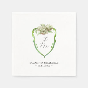 Trouw Monogram Servetten Groene Hydrangea