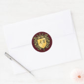 Trouw Monogram Wapen Goud Ronde Sticker (Envelop)