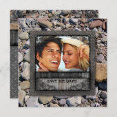 Trouw Natuur Strand Stenen Bruiloft Afstuderen Kaart (Voorkant / Achterkant)