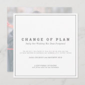 Trouw of evenement wijziging van plan uitgesteld save the date (Voorkant / Achterkant)