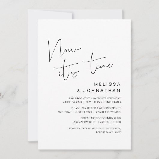 Trouw ontsnapping, Nu is het tijd Kaart (Voorkant)