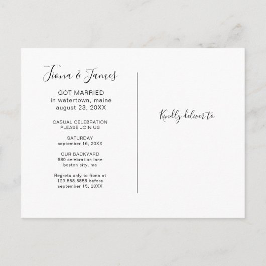 Trouw Ontvangst Feest Vier Met Ons Uitnodiging Briefkaart (Achterkant)