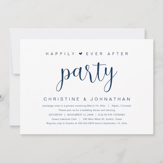 Trouw Ontwijking, Happily Ever After Feest Uitnodi Kaart (Voorkant)