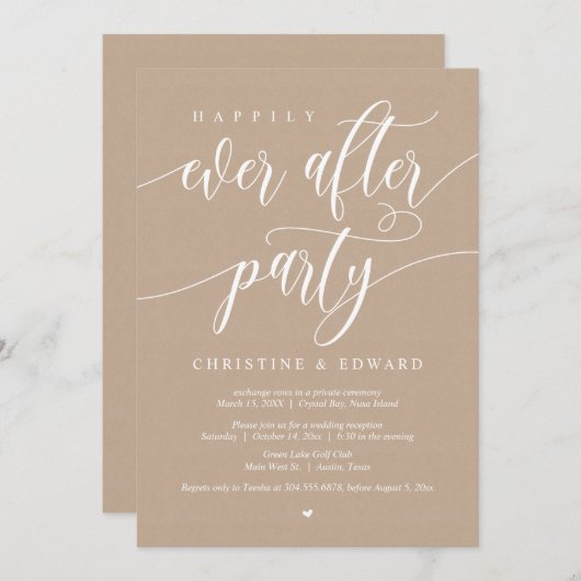 Trouw Ontwijkingsceremonie, Happily Ever After Fee Kaart (Voorkant / Achterkant)